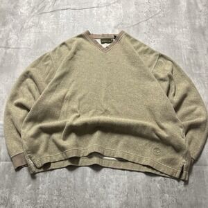 Timberland Jumper Mens Size XL Beige Beige Crew Neck Cotton Casual Jumper